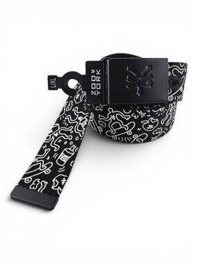 NWT Zoo York Men's Black Doodle Cartoon Graphic Adjustable Web Belt L/XL